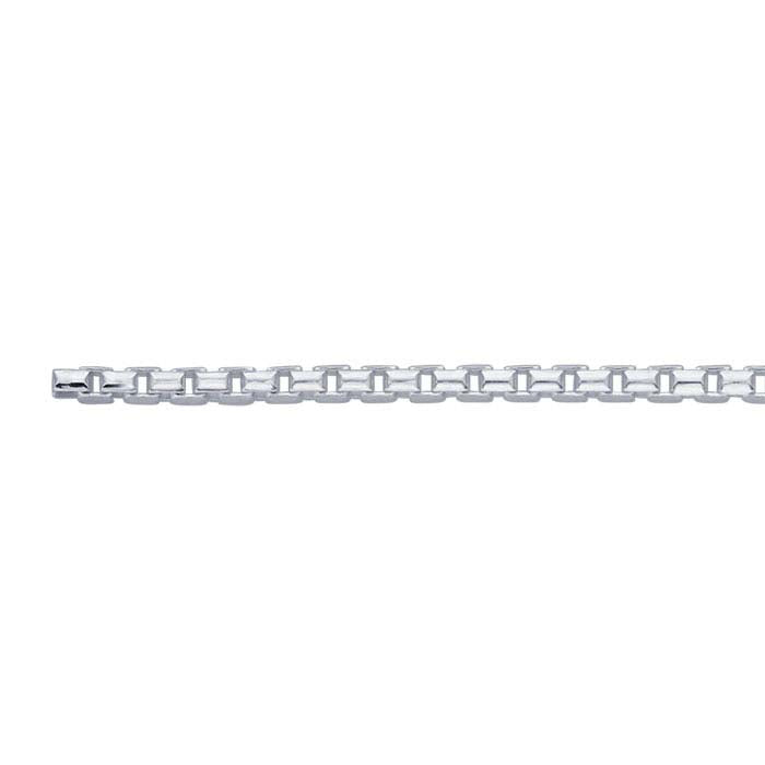 Sterling Silver 1.3mm Faceted Venetian Box Chain, By the Foot