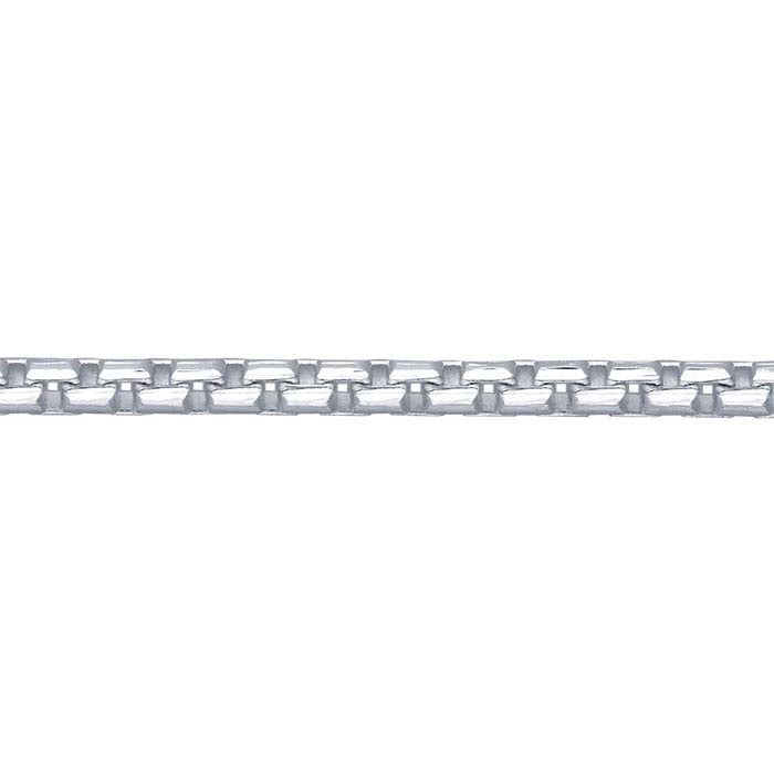 Sterling Silver 1.3mm Faceted Venetian Box Chain, By the Foot