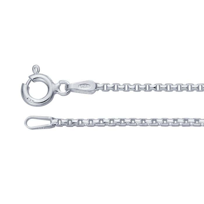 Sterling Silver 1.45mm Faceted Venetian Box Chain