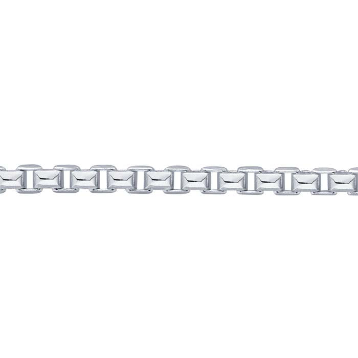 Sterling Silver 1.45mm Faceted Venetian Box Chain, By the Foot