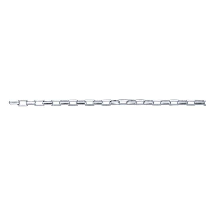 Sterling Silver 2.1mm Long Rounded Box Chain, By the Foot