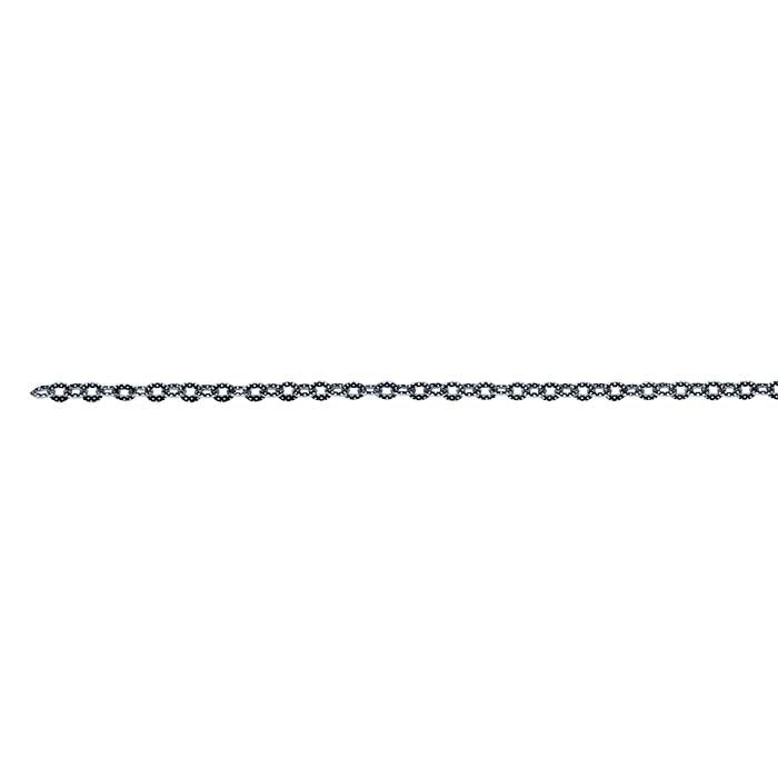Sterling Silver Oxidized 2.3mm Patterned Oval Cable Chain, By the Foot