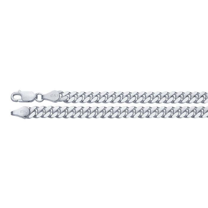 Sterling Silver 5.3mm Beveled Miami Cuban Chain