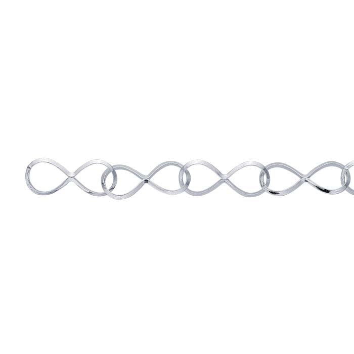 Sterling Silver 15mm Infinity Link Chain, By the Foot