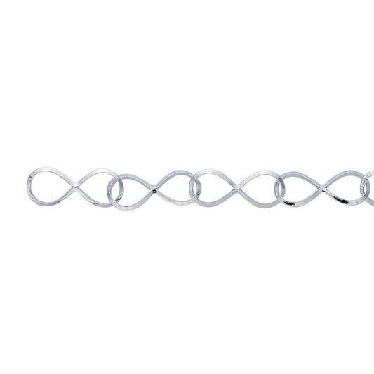 Sterling sølv 15 mm uendelighetslenke, per fot
