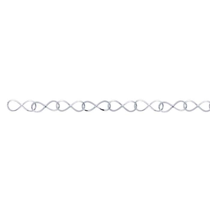 Sterling Silver 15mm Infinity Link Chain, By the Foot