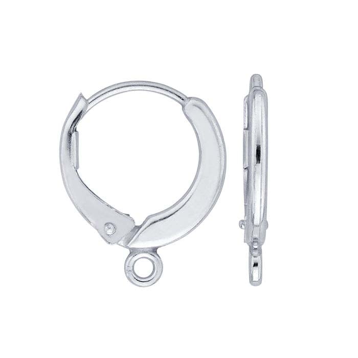 Sterling Silver Round Lever-Back Ear Wire with Open Ring