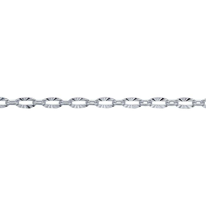 Sterling sølv 1,9 mm mønstret oval kabelkjede