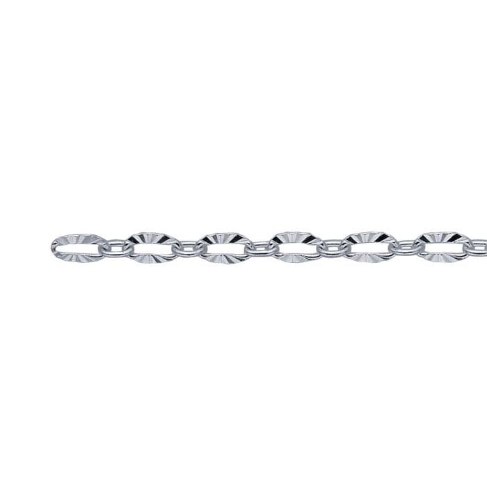 Sterling Silver Patterned Oval Cable Chain