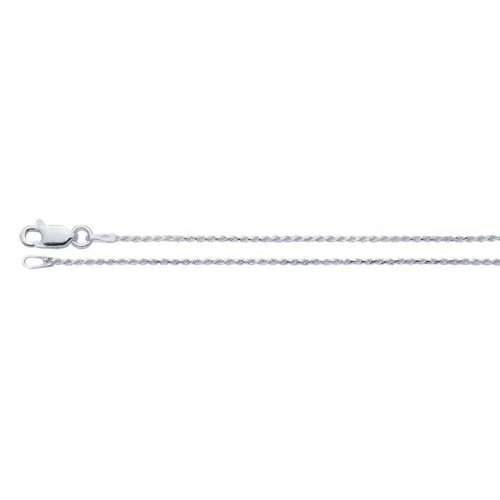 Sterling Silver 1mm Diamond-Cut French Rope Chain