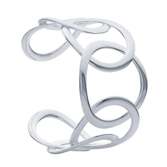 Sterling Silver Large Circles Cuff Bracelet