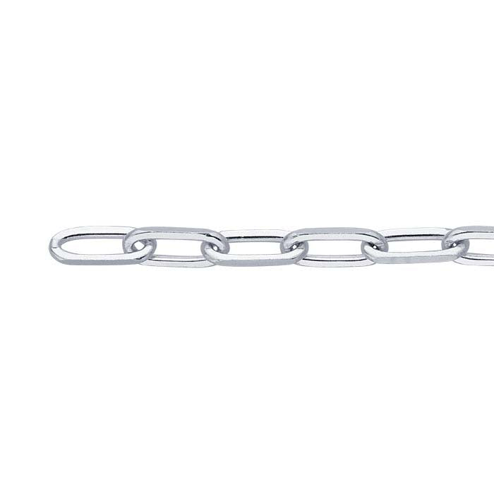 Corrente de Cabo Oval Plana em Prata de Lei 3,2mm, Por Metro