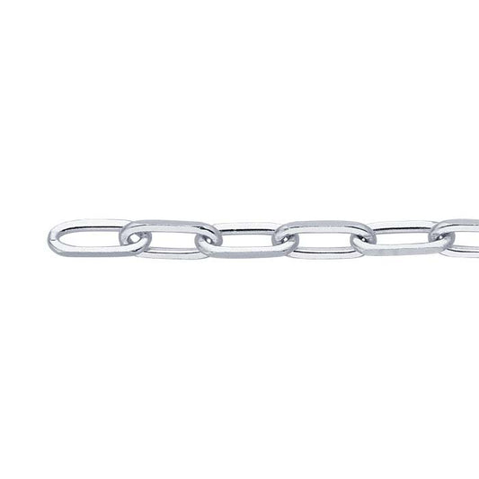 Sterling sølv 3,2 mm flat oval kabelkjede, per fot