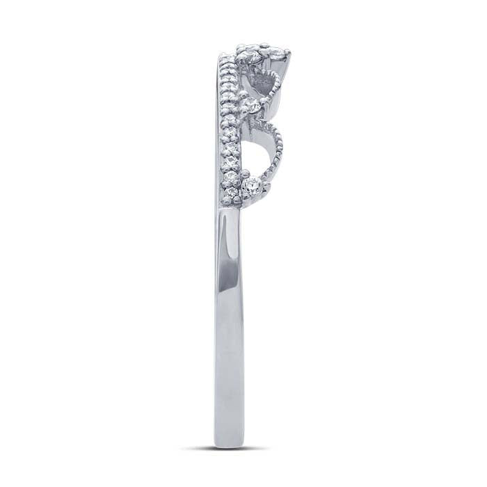 Sterling Silver CZ-Set Tiara Ring