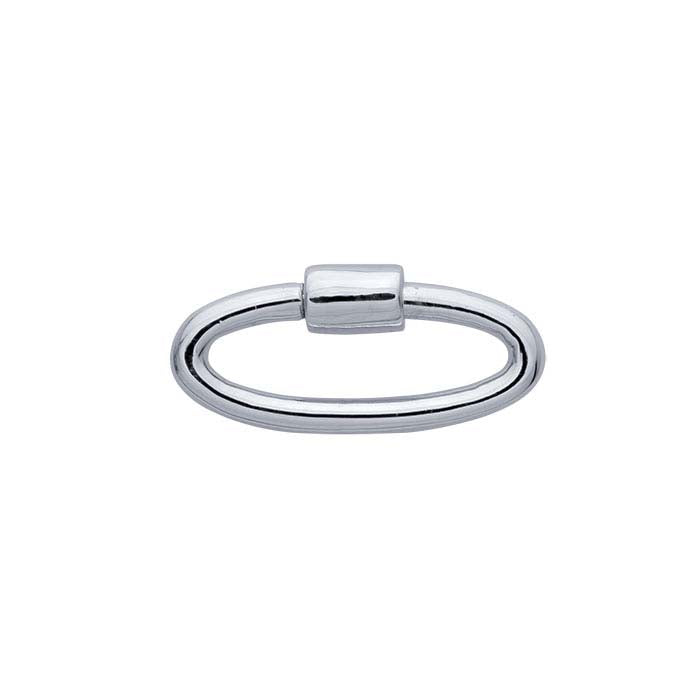 Sterling Silver 16.7 x 7.6mm Oval Carabiner Clasp
