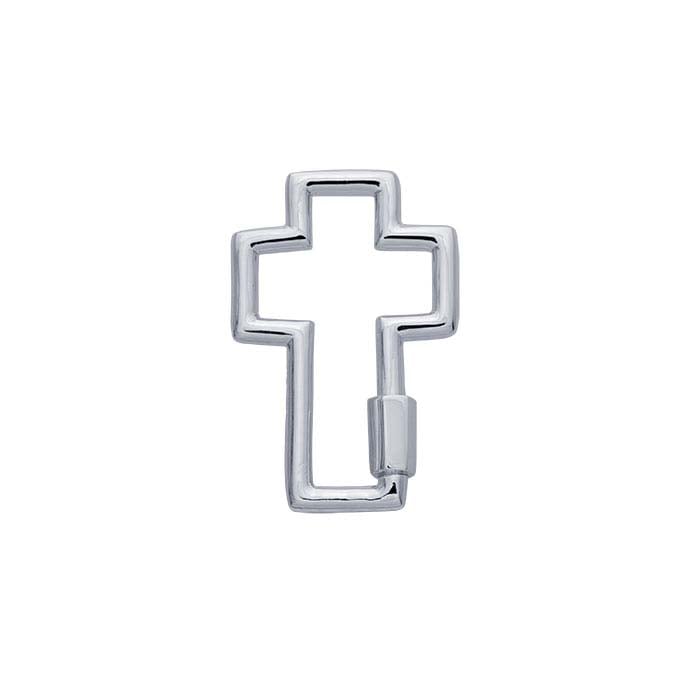 Sidabro 21,9 x 14,3 mm kryžiaus formos karabino užsegimas