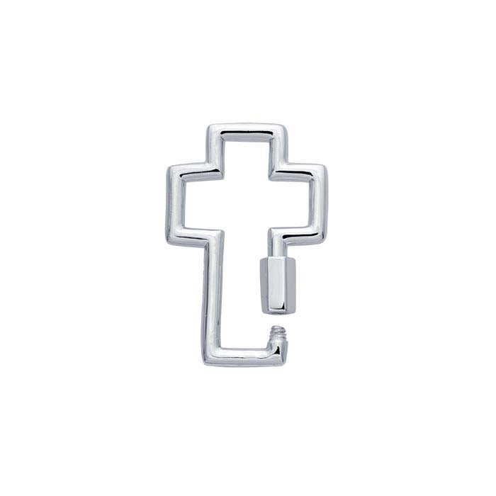 Sidabro 21,9 x 14,3 mm kryžiaus formos karabino užsegimas