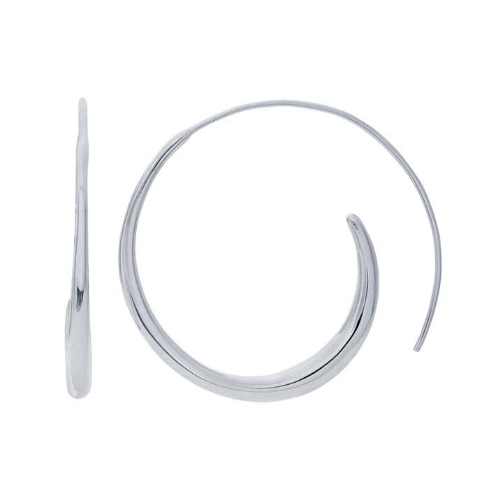 Sterling Silver Tapered Hoop Earring