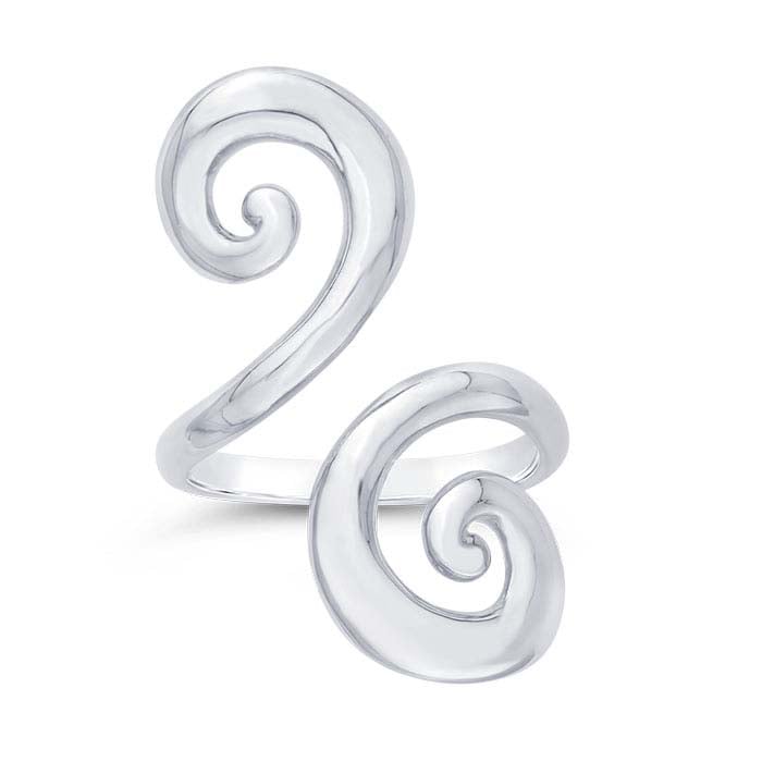 Sterling Silver Swirls Ring, Adjustable