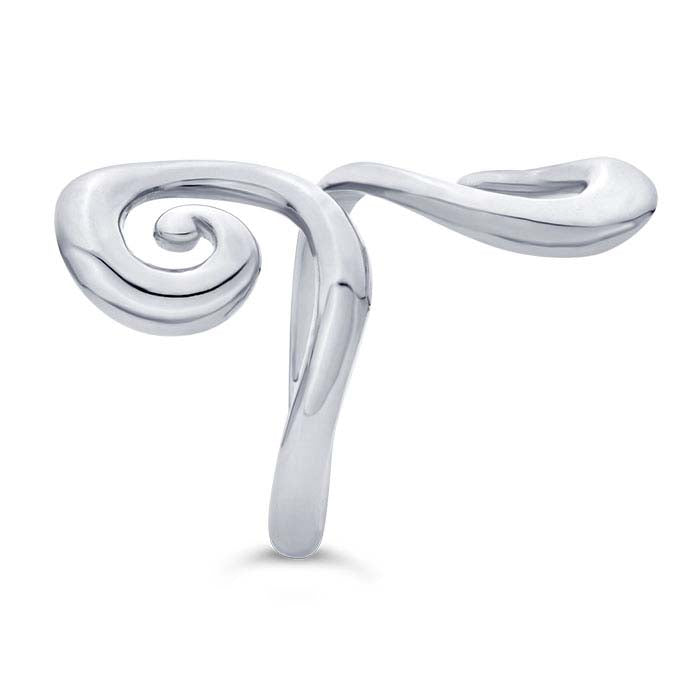 Sterling Silver Swirls Ring, Adjustable