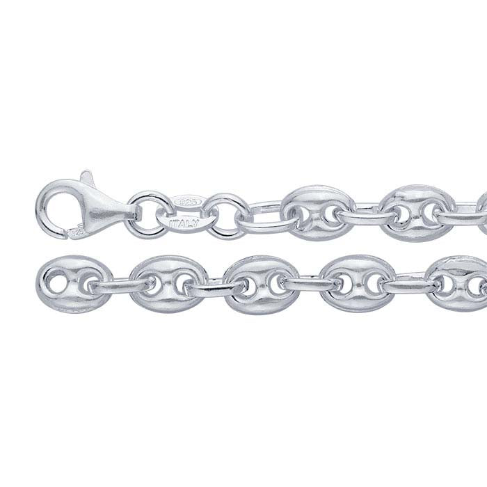 Sterling Silver Puffed Anchor Chain