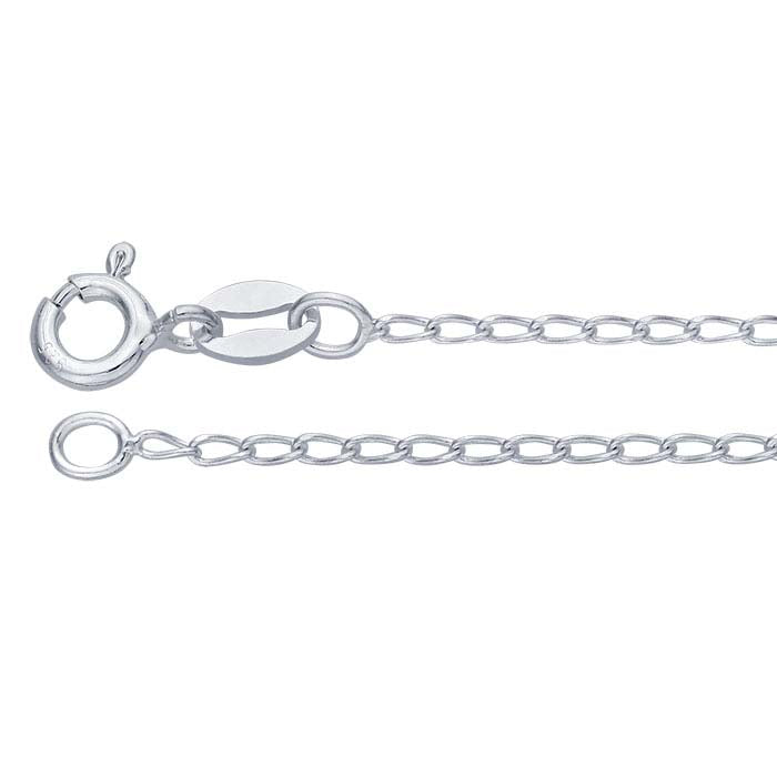 Sterling Silver 1.3mm Diamond-Cut Twist Curb Chain