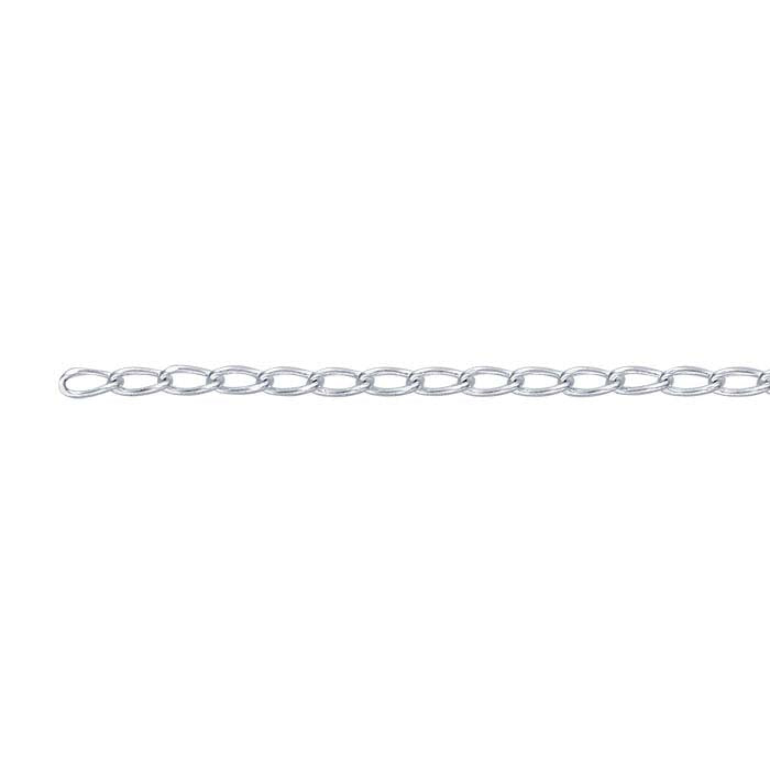 Sterling Silver 1.3mm Diamond-Cut Twist Curb Chain, By the Foot