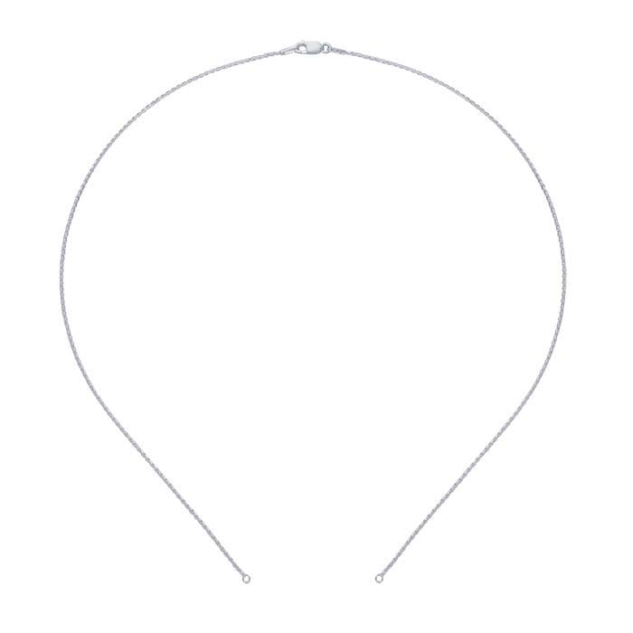 Sterling Silver 1 mm Rund Vete Kedja Halsband Komponent
