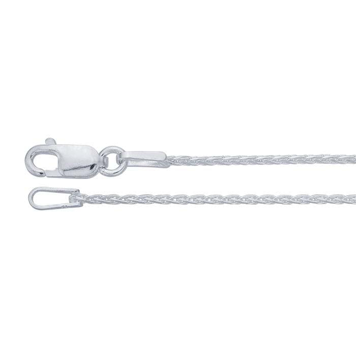 Sterling Silver 1 mm Rund Vete Kedja Halsband Komponent