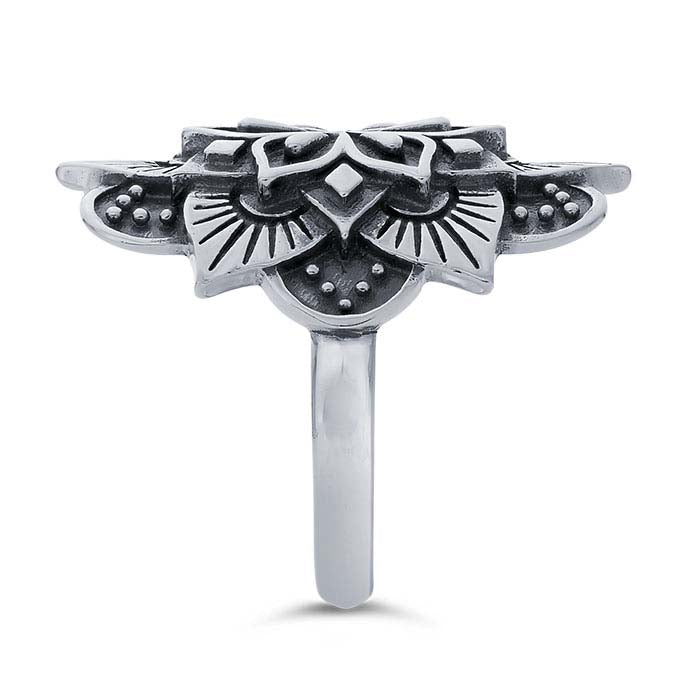 Sterling Silver Large Mandala Ring