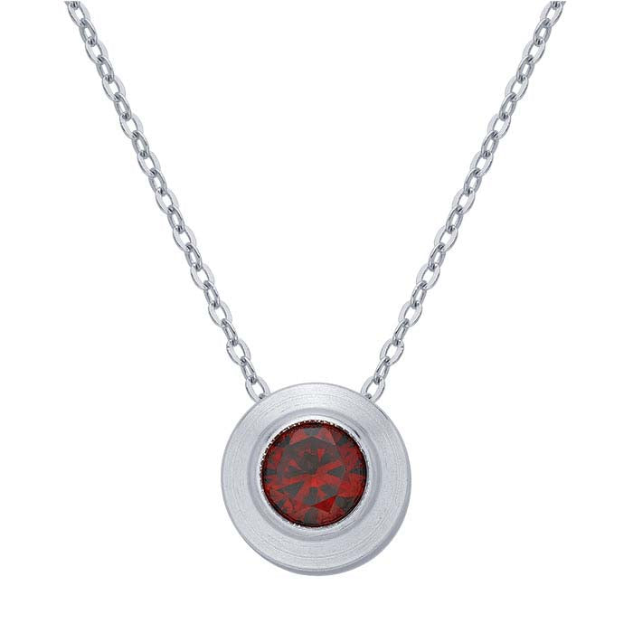 Sterling Silver Charm with Birthstone Crystal, January