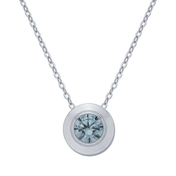 Sterling Silver Charm with Birthstone Crystal, March