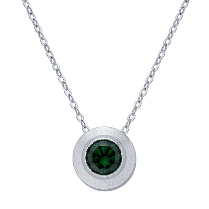 Sterling Silver Charm with Birthstone Crystal, May