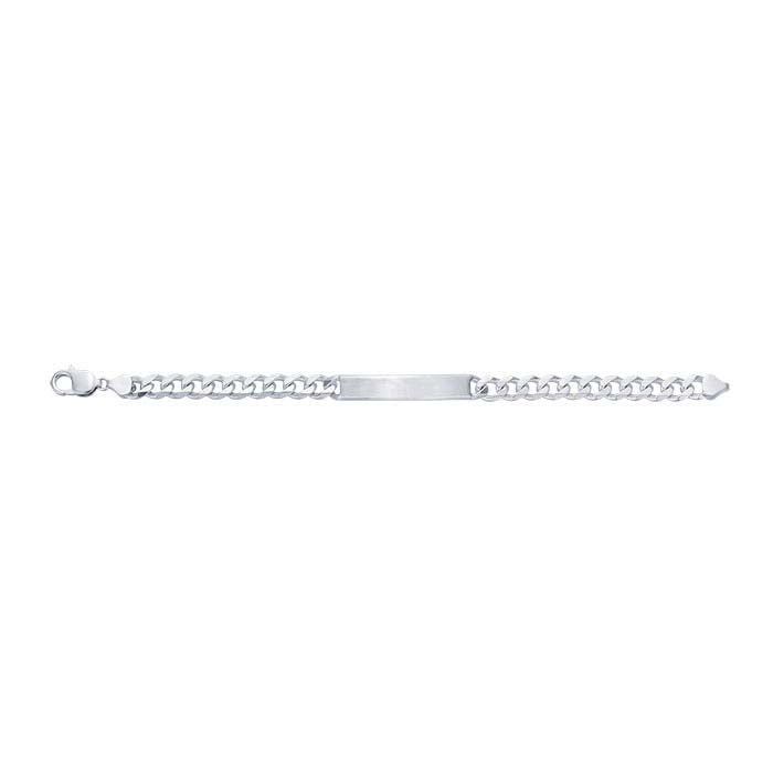 Sterling Silver 5.1mm Beveled Curb Chain ID Bracelet