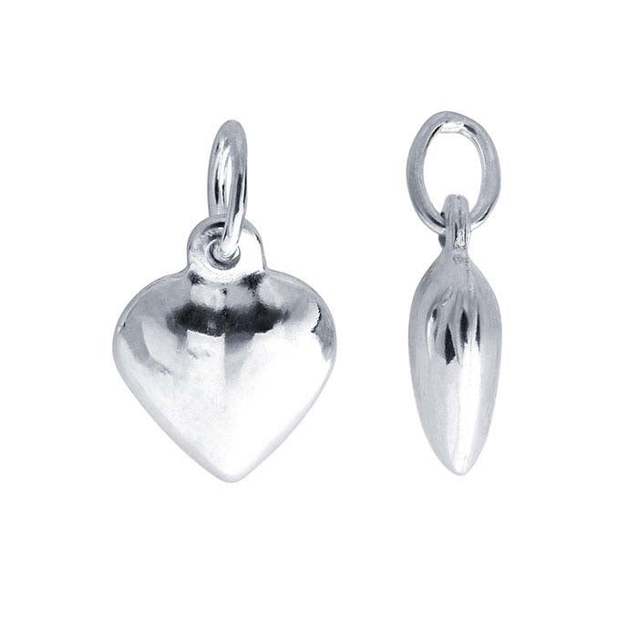 Sterling Silver Puff Heart Charm
