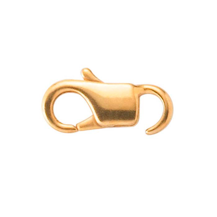 Brass 11.3 x 5.8mm EZ-Lobster Clasp with Open Ring