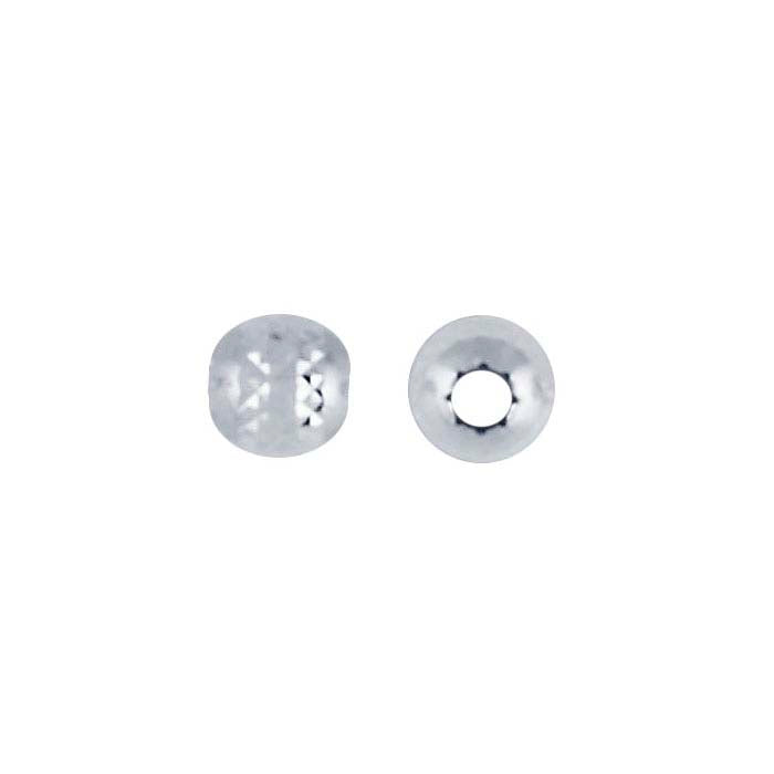 Sterling Silver 3mm Round Pyramid-Cut Bead