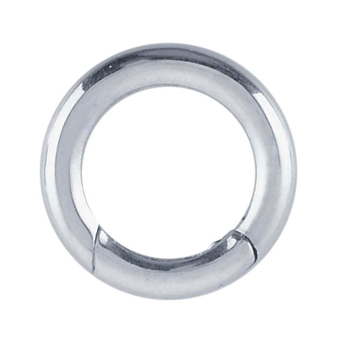 Sterling Silver 14.5 x 14.3mm Round Hinged Push Clasp
