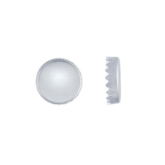 Sterling Silver 10mm Round Serrated-Edge Bezel Cup Setting