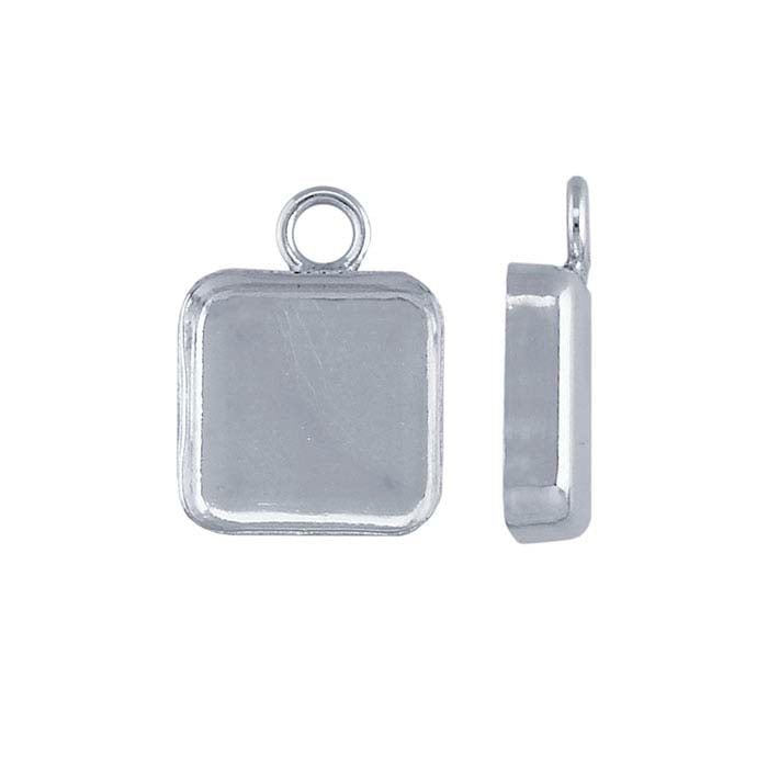 Sterling Silver 10mm Square Resin Component Mounting