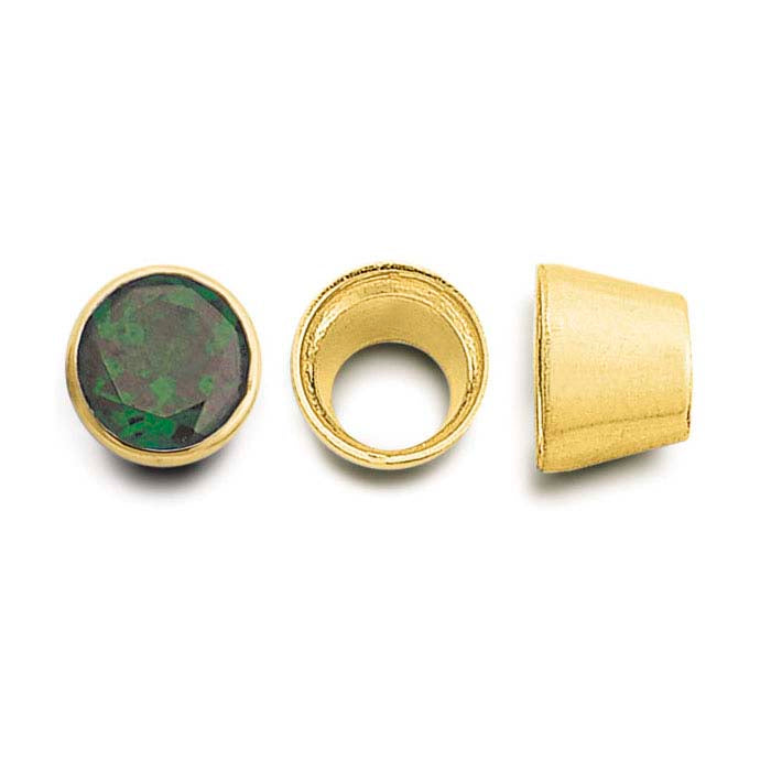 14K Yellow Gold 3.5mm Round Tapered Tube Bezel Setting