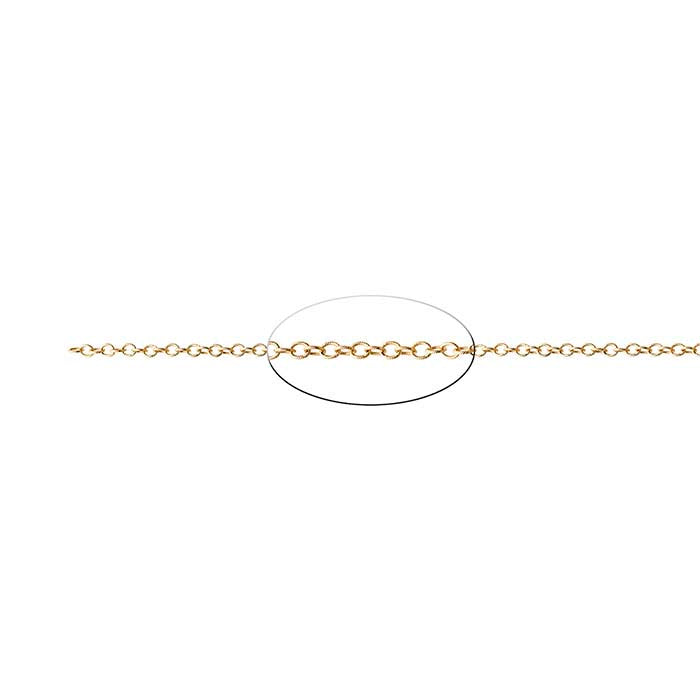 14K Yellow Gold 1.9mm Twist-Patterned Oval Cable Chain, By the Inch