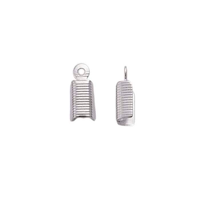 Base Metal White-Finish Fold-Over Cord End Cap