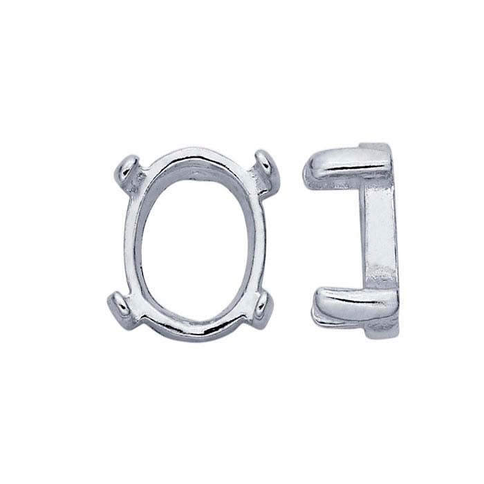 Sterling Silver 7 x 5mm Oval ReadySet™ Cabochon 4-Prong Setting