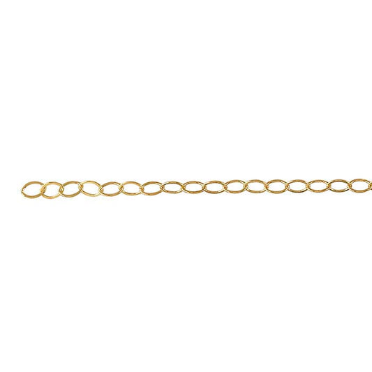 14/20 Yellow Gold-Filled 2.3mm Flat Oval Cable Chain, 3.05 m. Spool