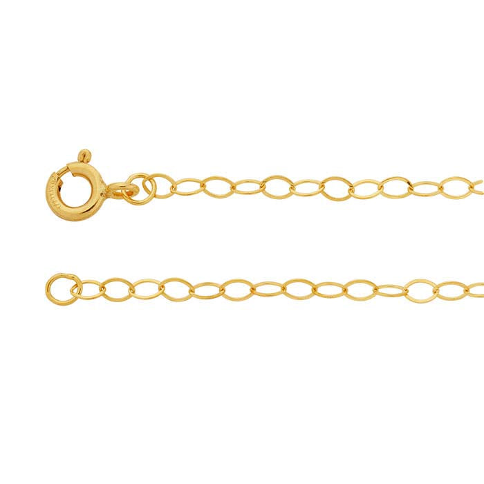 14/20 Yellow Gold-Filled 2.3mm Flat Oval Cable Chain