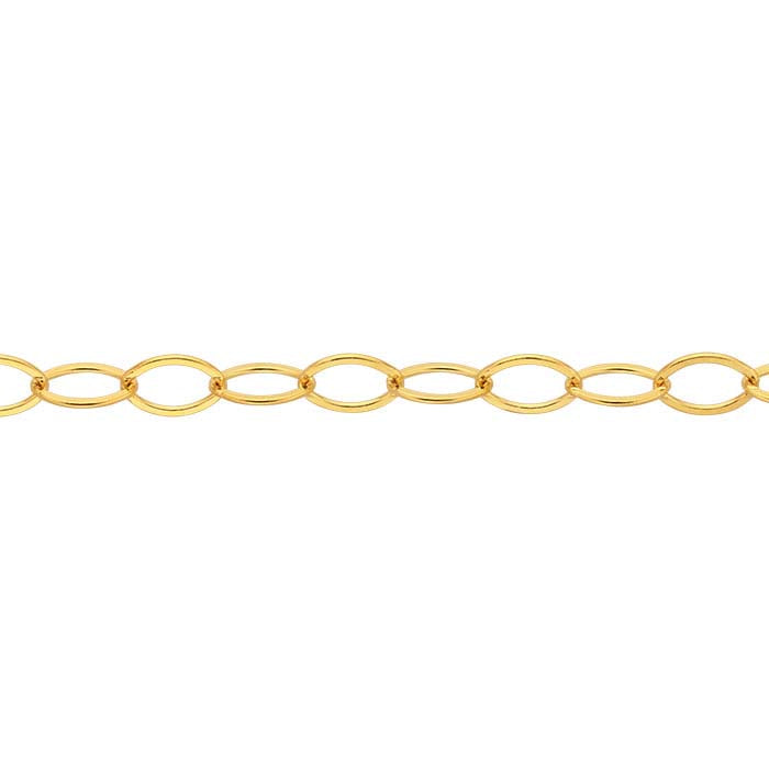 14/20 Yellow Gold-Filled 2.3mm Flat Oval Cable Chain
