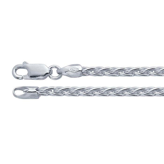 Sterling Silver 3mm Round Wheat Chain