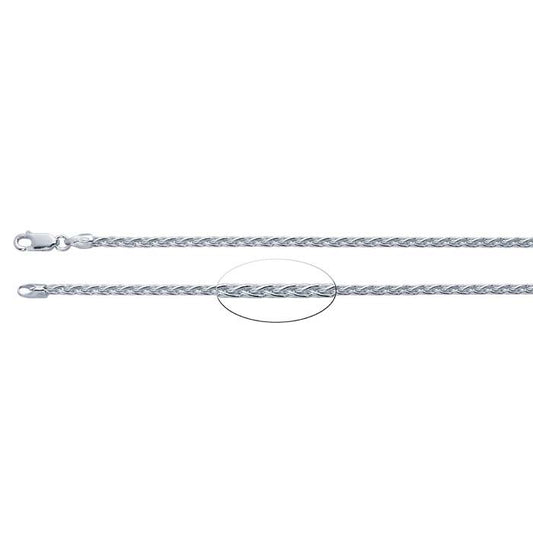 Sterling Silver 3mm Round Wheat Chain