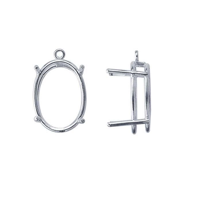 ReadySet™ Sterling Silver 8 x 6mm Oval Basket Component Mounting